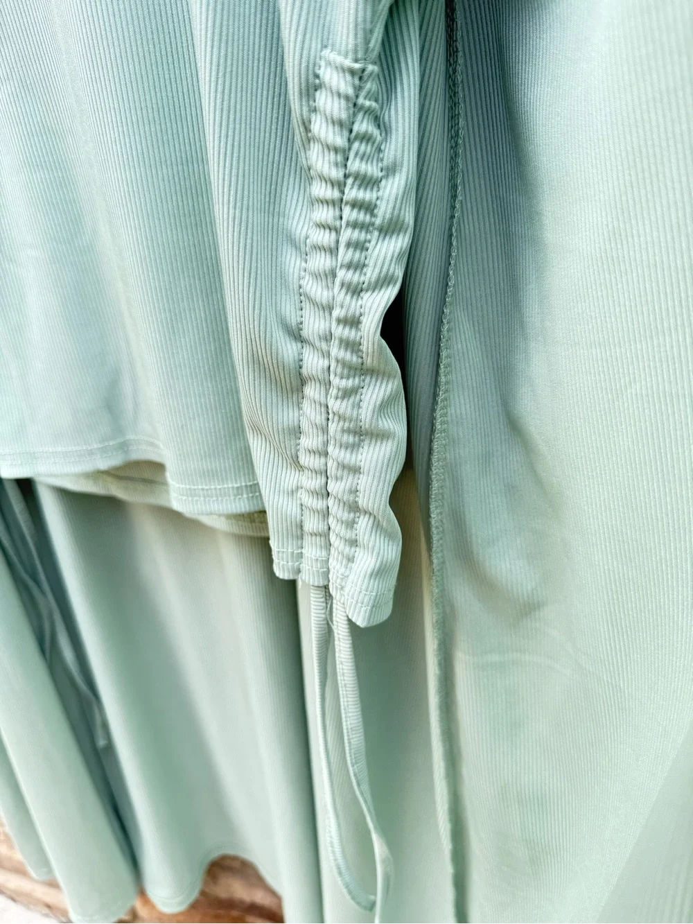 Soft Sage/Mint Green Ribbed 3-Piece Lounge Set – XL 💚